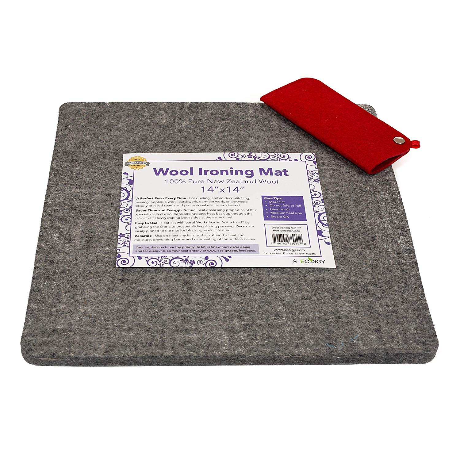 14 x 14 Wool Ironing Pad, 1/2 Thick Wool Pressing Mat for Quilting -  Ecoigy